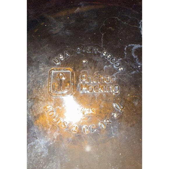 Vintage Anchor Hocking 2 qt Amber Glass Ribbed Casserole Dish 1438 NO LID - Picture 16 of 16